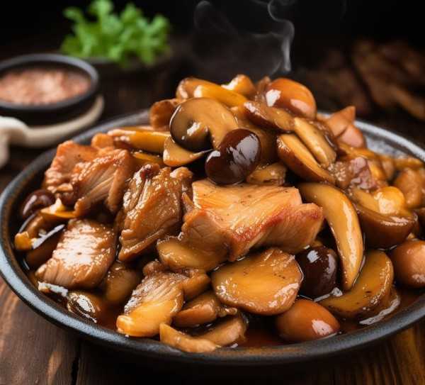 榛子蘑炒肉，美味与营养并存的家常佳肴,榛子蘑炒肉，美味佳肴，健康营养两不误,口感,健康,第1张
